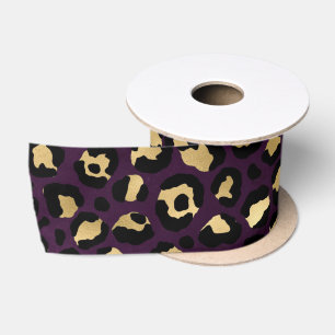Paars en Goud Luipaard Serie Design 2 Lint