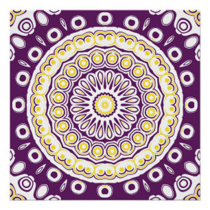 Paars en Goud Mandala Patroon Perfect Poster
