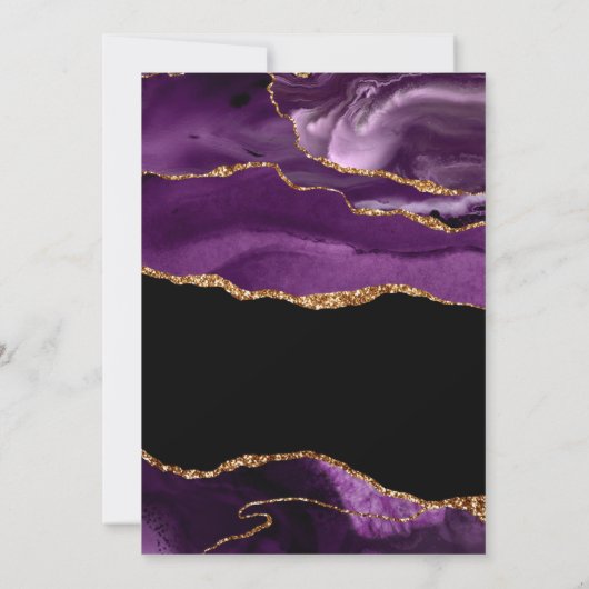 Paars en goud sparen de Datum Kaart (Achterkant)