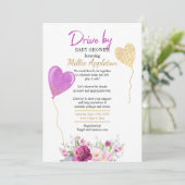 Paars en goudbloem per Baby shower Kaart (Staand voorkant)