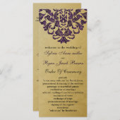 paars en gouden bruiloft programma (Voorkant / Achterkant)