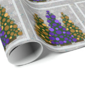 Paars en gouden kerstboompapier cadeaupapier (Rol Hoek)