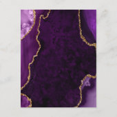 Paars en goudgedag bruiloft Encl Informatiekaartje (Achterkant)