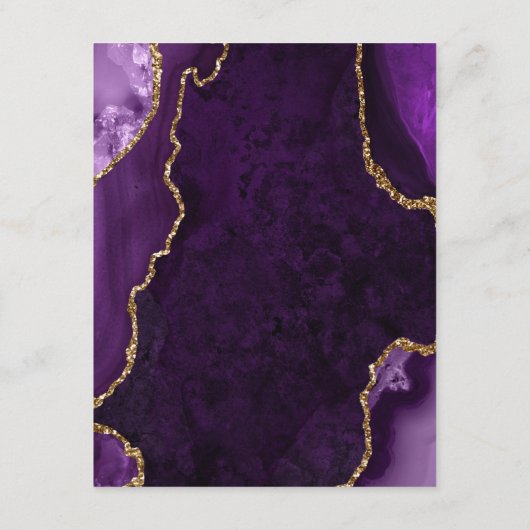 Paars en goudgedag bruiloft Encl Informatiekaartje (Achterkant)