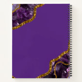 Paars en goudgetijden Glitter Monogram Notitieboek (Achterkant)