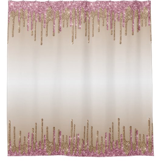 paars en goudglitter douchegordijn (Voorkant)