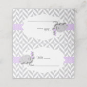Paars en grijs olifant Baby shower | met dubbel za (Buitenkant ongevouwen)