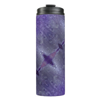 Paars en grijs thermosbeker
