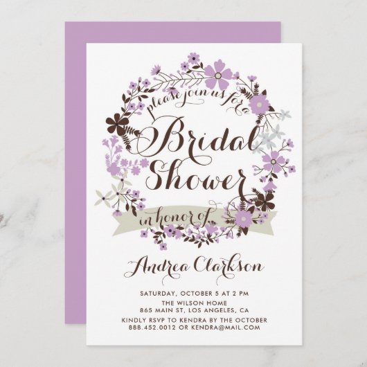 Paars en grijs Vrijgezellenfeest met schoorsteen Kaart (Voorkant / Achterkant)