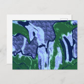 Paars en groen Abstract Briefkaart (Voorkant / Achterkant)