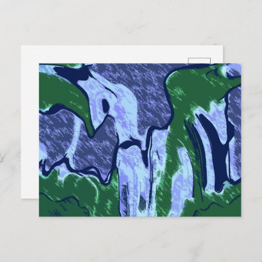 Paars en groen Abstract Briefkaart (Voorkant / Achterkant)