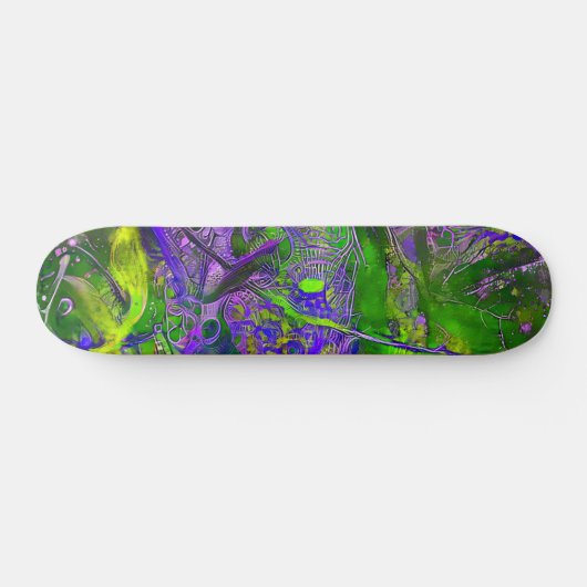 Paars en groen Abstract Skateboard (Horizontaal)