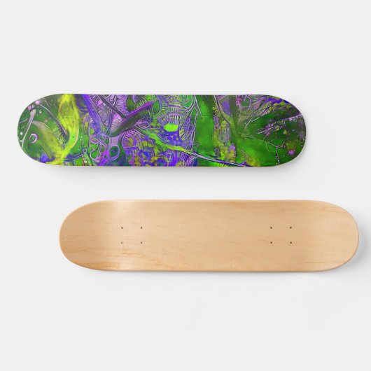Paars en groen Abstract Skateboard (Horizontaal)