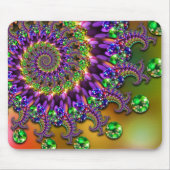 Paars en groen Bokeh Fractal Patroon Muismat (Voorkant)