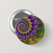 Paars en groen Bokeh Fractal Patroon Ronde Button 5,7 Cm (Voorkant /achterkant)