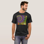 Paars en groen Bokeh Fractal Patroon T-shirt (Voorkant volledig)