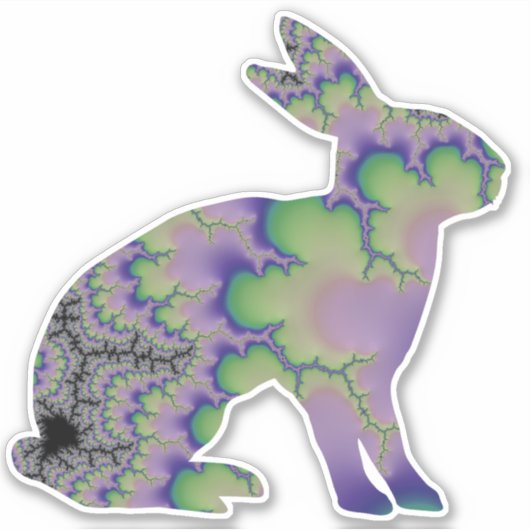  Paars en groen Bunny Rabbit Sticker (Voorkant)