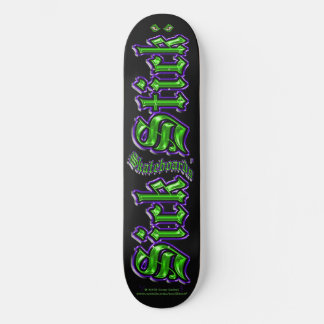 Paars en groen op zwart ~ ick Stick Logo Pro deck Skateboard
