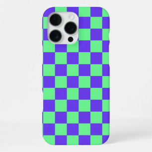 Paars en groen schaakbordpatroon iPhone 16 pro max hoesje