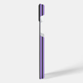 Paars en houtskool met vijf strippen iPhone hoesje (Linkerkant)