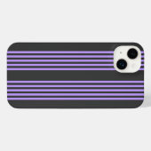 Paars en houtskool met vijf strippen iPhone hoesje (Achterkant horizontaal)