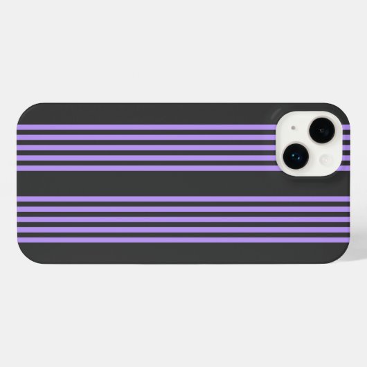 Paars en houtskool met vijf strippen iPhone hoesje (Achterkant horizontaal)