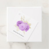 Paars en ivoor Bloemmotief Bedankjes Labels (In situ)