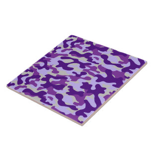 Paars en lavendel camouflagepatroon tegeltje