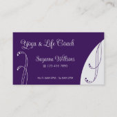 Paars en licht grijs ornamentaal vierkant  visitekaartje (Voorkant)