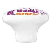 Paars en Oranje Dank u Word Cloud Keramische Knop (Zijkant)