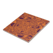 Paars en Oranje Perzisch Mandala Star Pattern Tegeltje (Zijkant)
