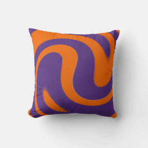 Paars en Oranje Retro Draaikolk Kussen