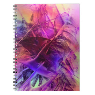 Paars en Pinks Modern Abstract Fractal Design Notitieboek