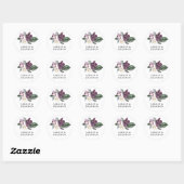 Paars en plum Boho botanisch met namen Ronde Sticker (Vel)