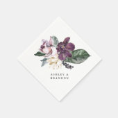 Paars en plum Boho botanisch met namen Servet (Hoek)