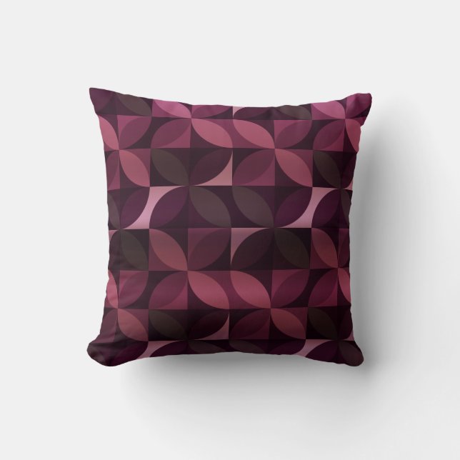 Paars en plum Modern Pattern Kussen (Voorkant)
