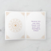 Paars en Roos ornament Happy Diwali Kaart (Binnen)