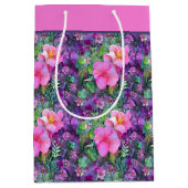 Paars en roze botanisch floraalmedium g medium cadeauzakje (Voorkant)