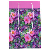 Paars en roze botanisch floraalmedium g medium cadeauzakje (Achterkant)