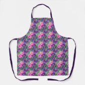 Paars en roze botanisch floraalpatroon schort (Voorkant)