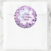 Paars en roze elegant gebrand ronde sticker (Tas)
