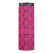 Paars en roze kunstmonogram en naam thermosbeker (Achterkant)