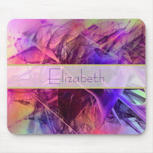 Paars en Roze Modern Abstract Fractal Design Muismat (Voorkant)