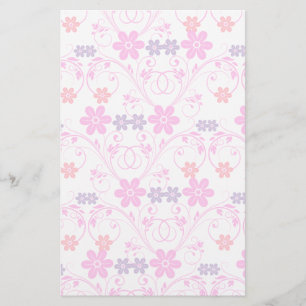 Paars en roze Modern Floral Briefpapier