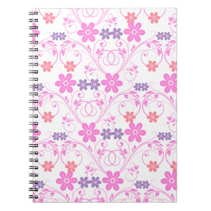 Paars en roze Modern Floral Notitieboek