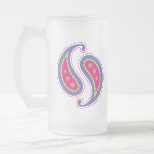 Paars en Roze Paisley Matglas Bierpul