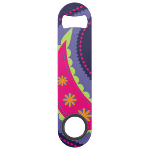 Paars en Roze Paisley Speed Flessenopener