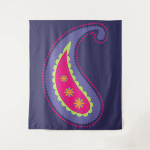 Paars en Roze Paisley Wandkleed