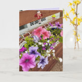  Paars en roze petunias en melktuin Kaart (Gele Bloem)