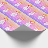 Paars en roze Snowman Cadeaupapier (Hoek)